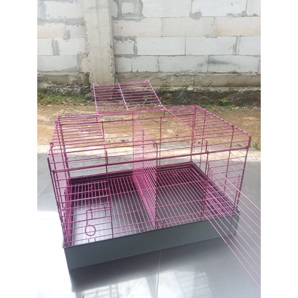 Kandang Kelinci Galvanis, Kucing, Anjing, Tupai Size P61 x L41 x T41-FOWDER PINK