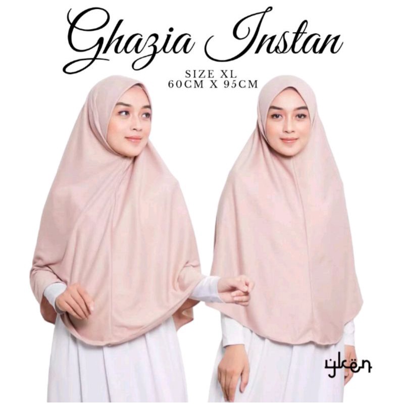 Hijab Najwa Ghazia Instan Tanpa Pet Bahan Kaos TC Premium Size XL
