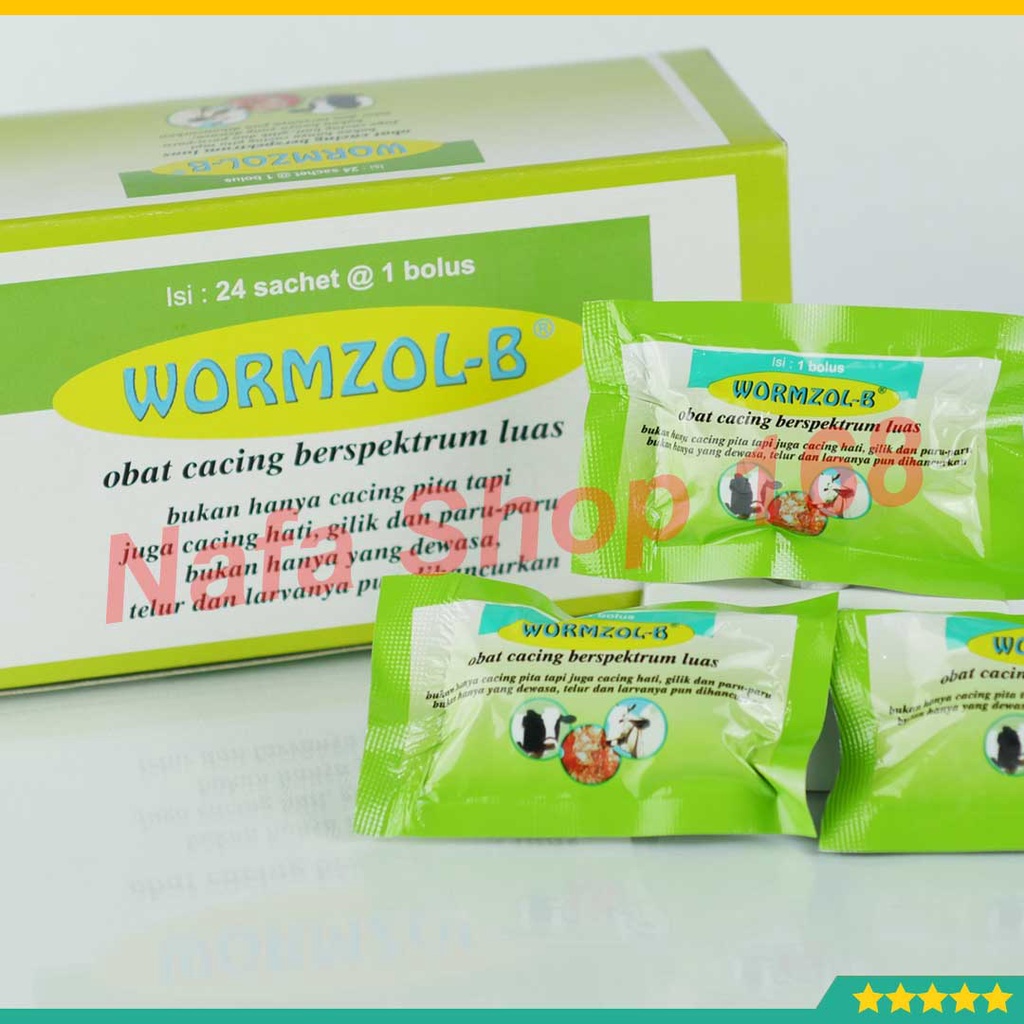 WORMZOL B 1 BOLUS SACHET - Obat Cacing Cacingan Sapi Kerbau Kuda Kurus Pembasmi Cacing Pita Hati Telur dan Larva Medion Nafa Shop 168