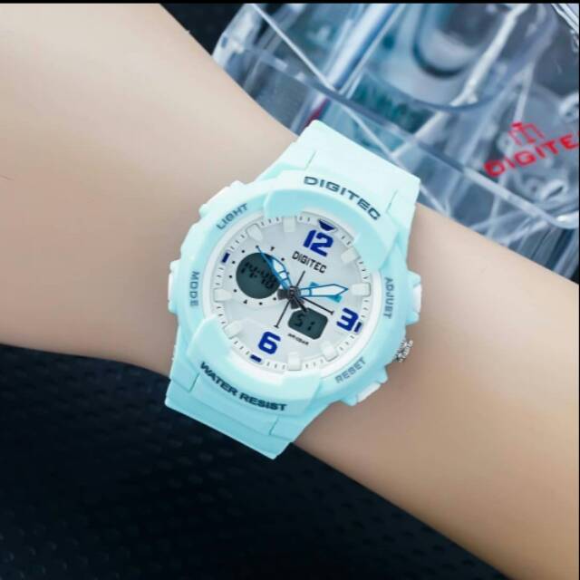 JAM TANGAN DIGITEC RUBBER DOUBLE TIME MEWAH SPORT WATER RESIST DG21110T ORIGINAL