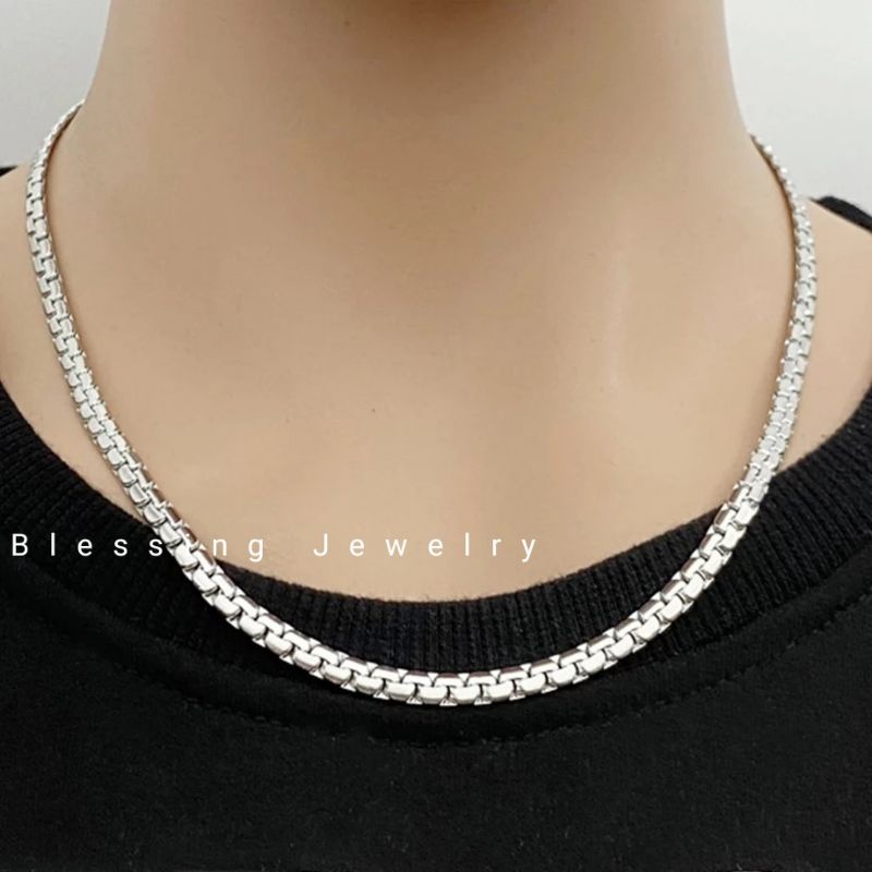 Kalung Gepeng Motif Emas Dan Silver Titanium Pria dan Wanita