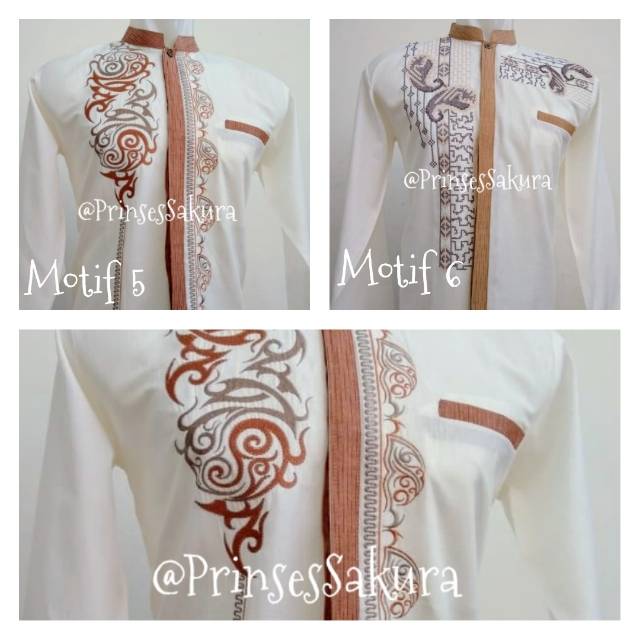 Baju Koko Katun bordir simple baju muslim murah