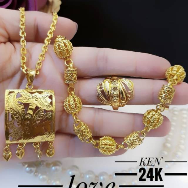 Xuping set perhiasan lapis emas 24k 1824g