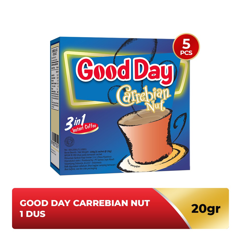 

GOOD DAY Carrebian Nut 1 Dus (5 x 20 gr)