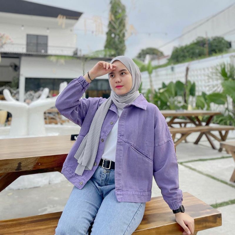 JAKET JEANS WANITA - MILLENIAL JACKET JEANS - JEANS WANITA - JAKET  WANITA - KOREAN STYLE