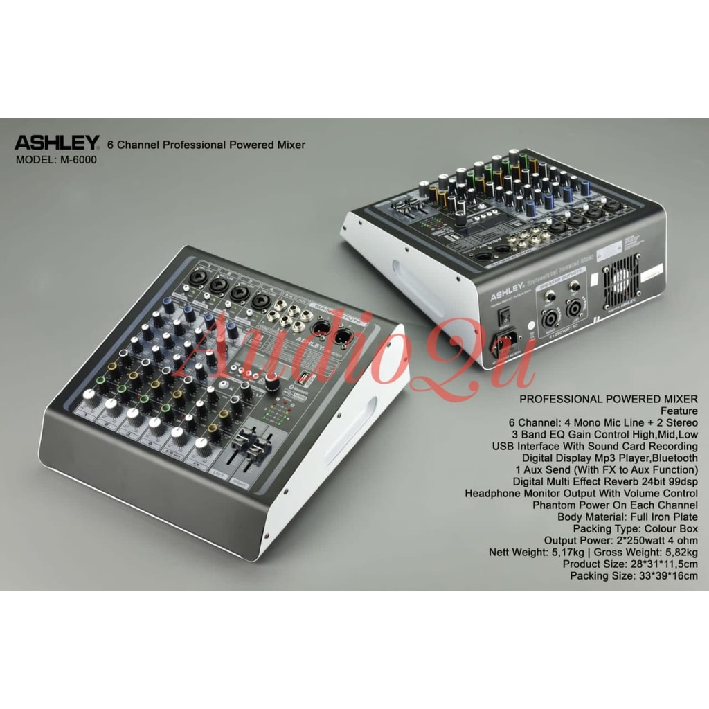 POWER MIXER ASHLEY M6000 / ASHLEY M 6000 ORIGINAL 6 CHANNEL