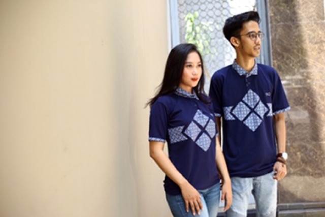 Loyal Kaos Polo Batik Navy Modern Pria M L XL XXL