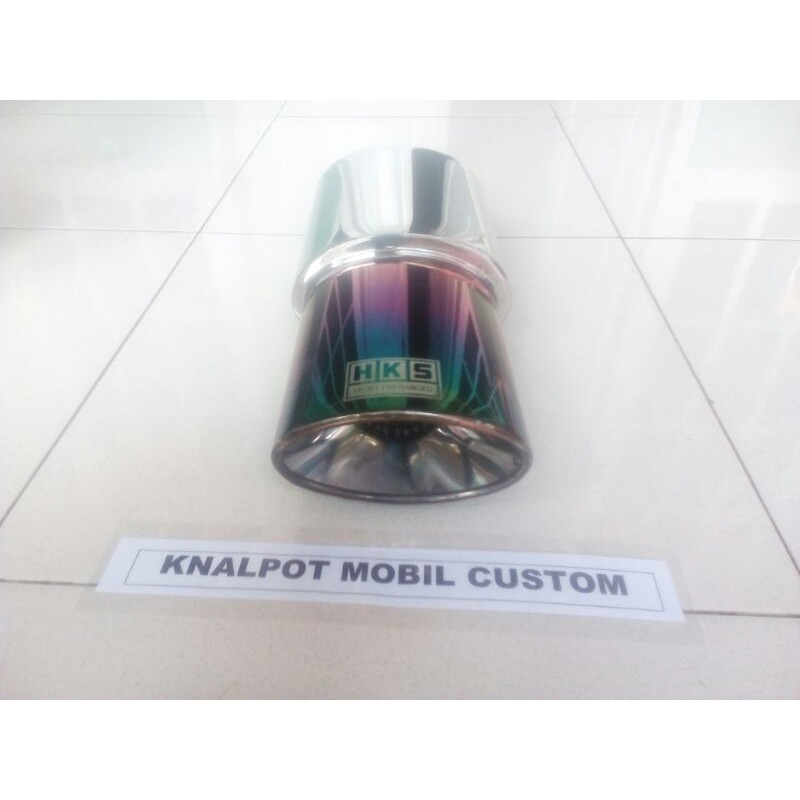 knalpot mobil racing hks oval pelangi for all mobil