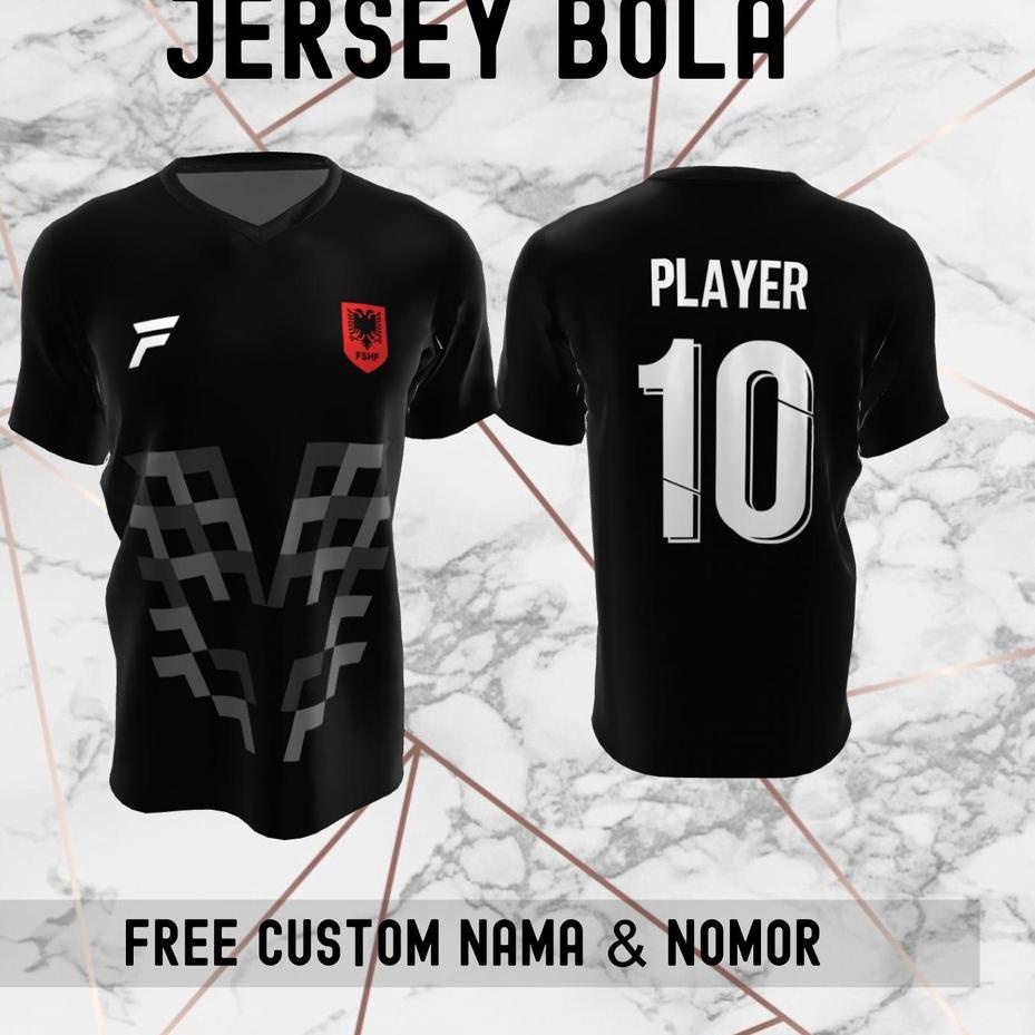 SALEE.. Jersey Albania Timnas Negara Bola Baju Kaos Custom Nama dan Nomor Punggung - 277