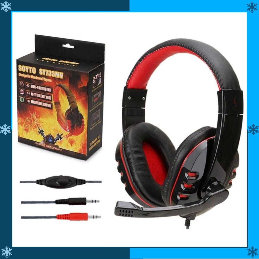 Headset Gaming - Headphone Gaming - Headset Bass - Headset Gaming Murah - Headset Mic SOYTO SY733MV