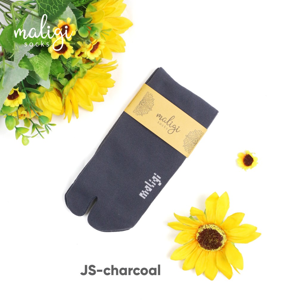 Kaos Kaki Jempol Panjang / Maligisocks / kaos kaki polos/ JL- Cream-CHARCOAL