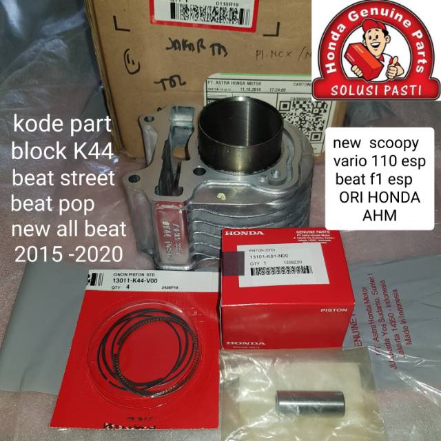 cylinder comp block seher piston kit beat street esp beat pop beat f1 esp ori honda ahm