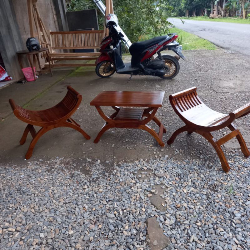 Kursi Taman Kursi Yuyu Set Meja Warna Coklat Kursi Santai Minimalis