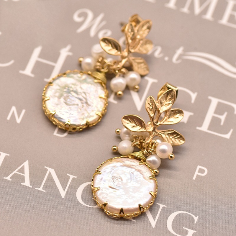 Siy Anting Tusuk Gantung Desain Lingkaran Hias Mutiara Imitasi Gaya Vintagebarok Untuk Wanita