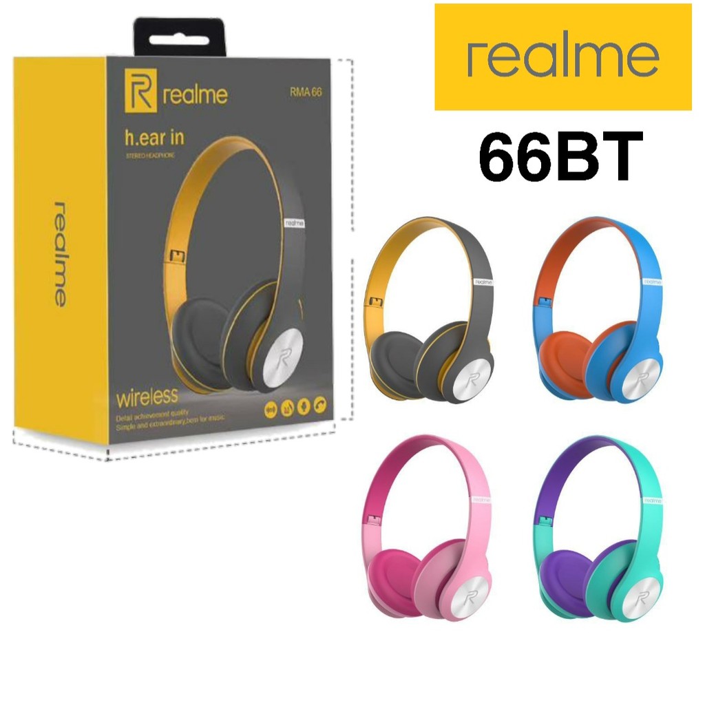 BT Realme Headphone DJ RMA 66 Wireless Bluetooth Stereo Headset Earphone Bando RMA66