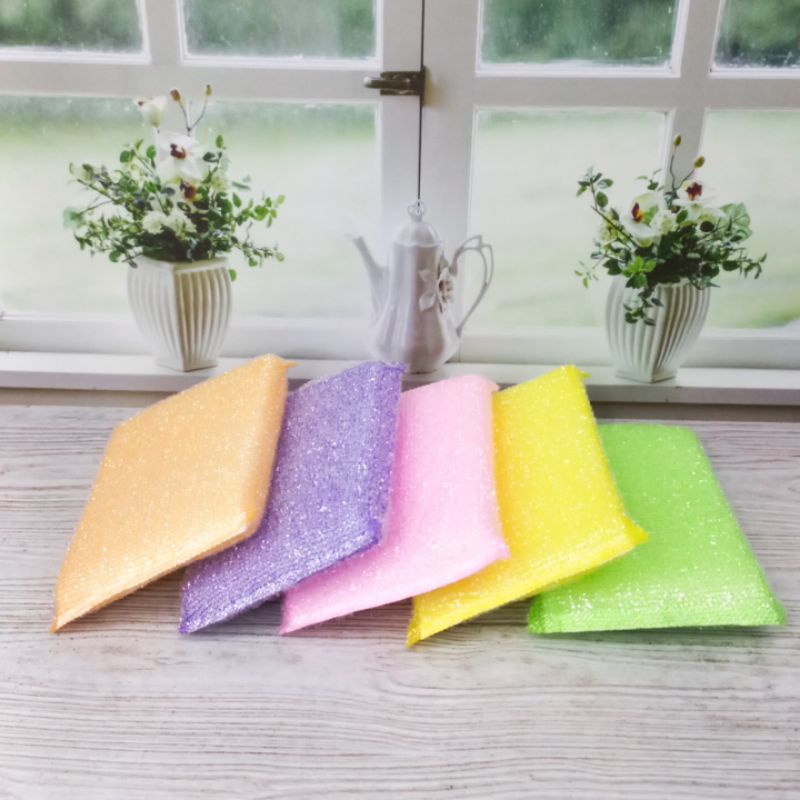 Spon Cuci Piring Warna Warni Isi 5Pcs