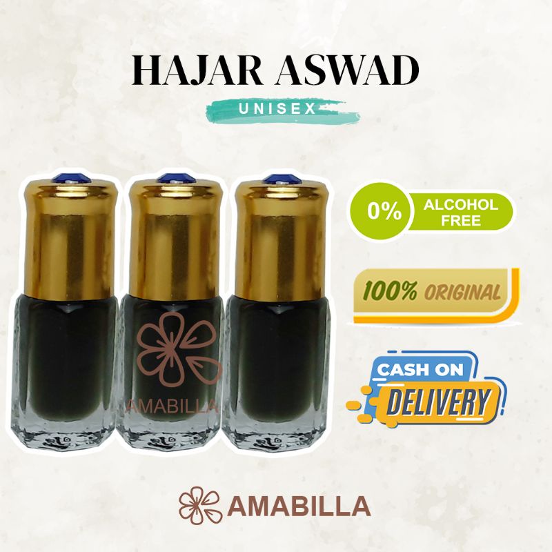 Parfum Aroma HAJAR ASWAD Original Non Alkohol 3ml 6ml 12ml Parfum Original Bibit Parfum Murni HAJAR 