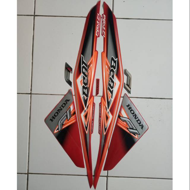 stiker striping honda beat fi 2013 merah