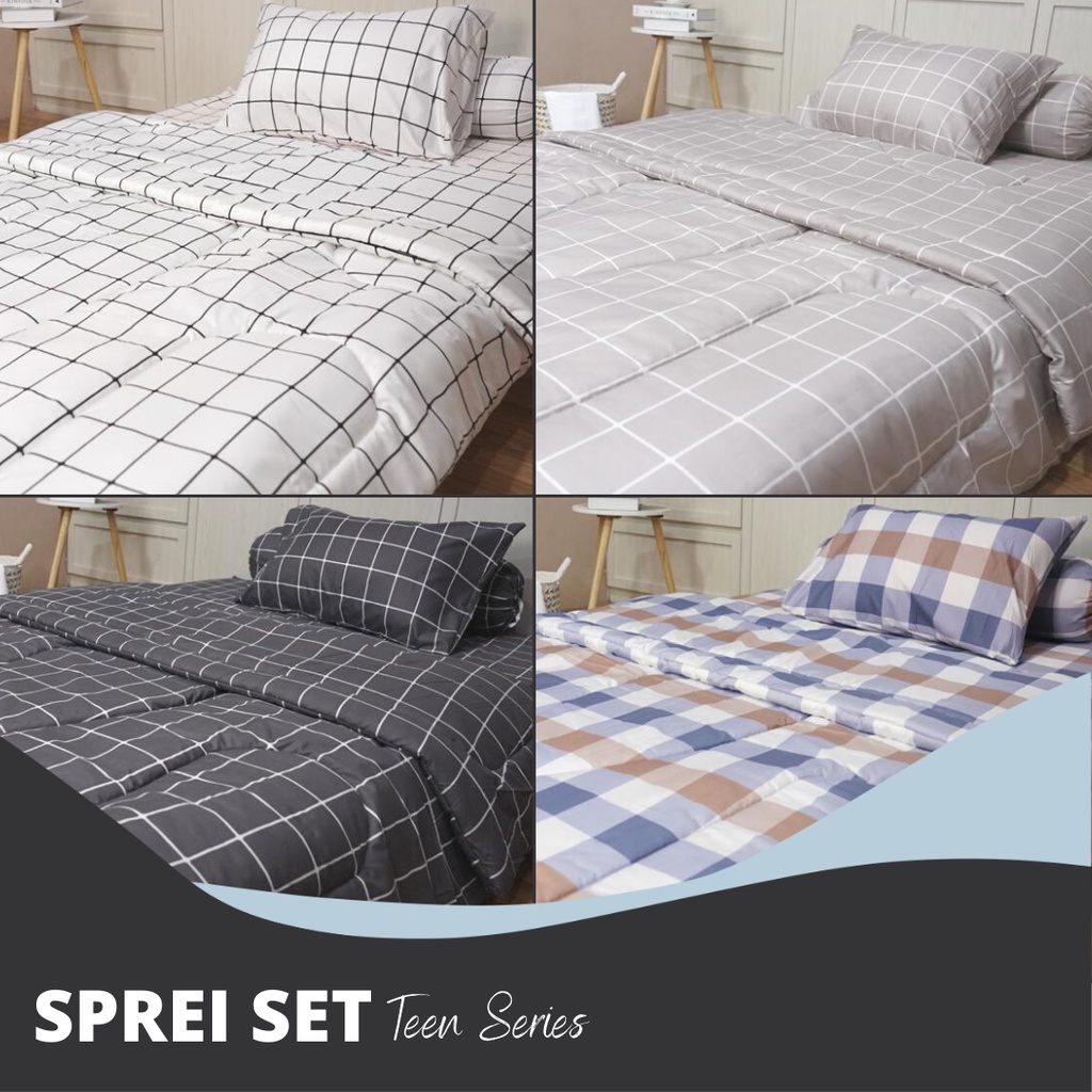 Sprei Set Sandy Collection Teen Series Motif Minimalis Kain Disperse Semua Ukuran