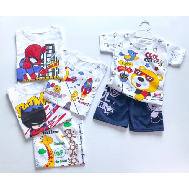 setelan kaos anak laki laki gambar spiderman dan batman setelan kaos anak laki laki gambar spiderman dan batman