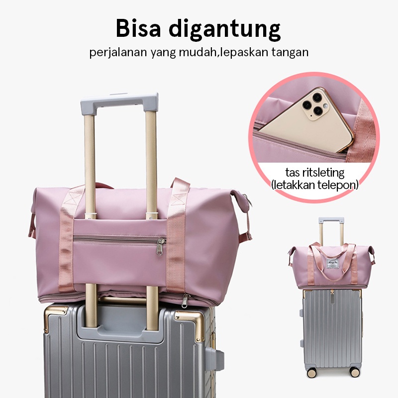 Hathin muii Tas Travel Duffel bag berkapasitas besar /tas kebugaran/ Portable Gym Bag/tas bahu modis/Waterproof Tas Jinjing/Tas Travel Jumbo Olahraga/TRAVEL BAG LIPAT JUMBO TFW 62/TFW - 61