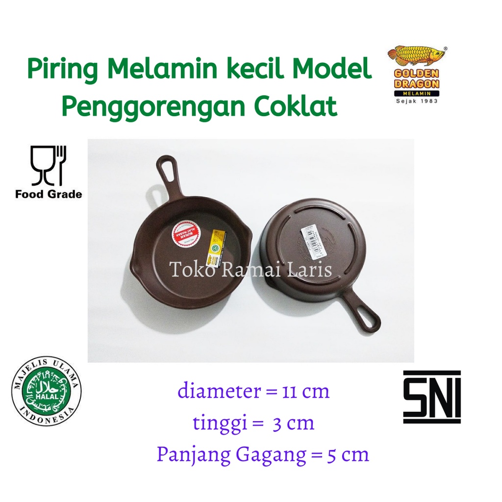 PIRING DESSERT4 inch KECIL  ( 2 PCS ) Piring P7004A COKLAT TUA MELAMIN KECIL Model Penggorengan HANY