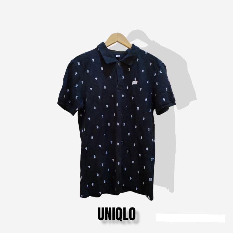 kaos kerah uniqlo original second free 1topi rondom