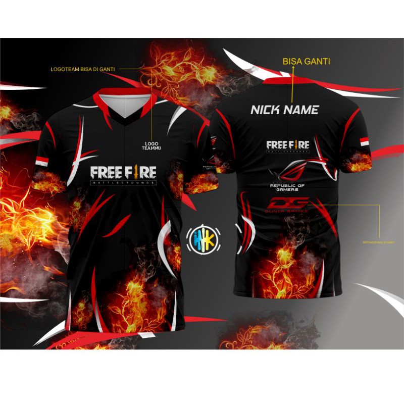 KAOS JERSEY GAMING FREE FIRE / GUILD FREE FIRE MURAH FREE DESAIN