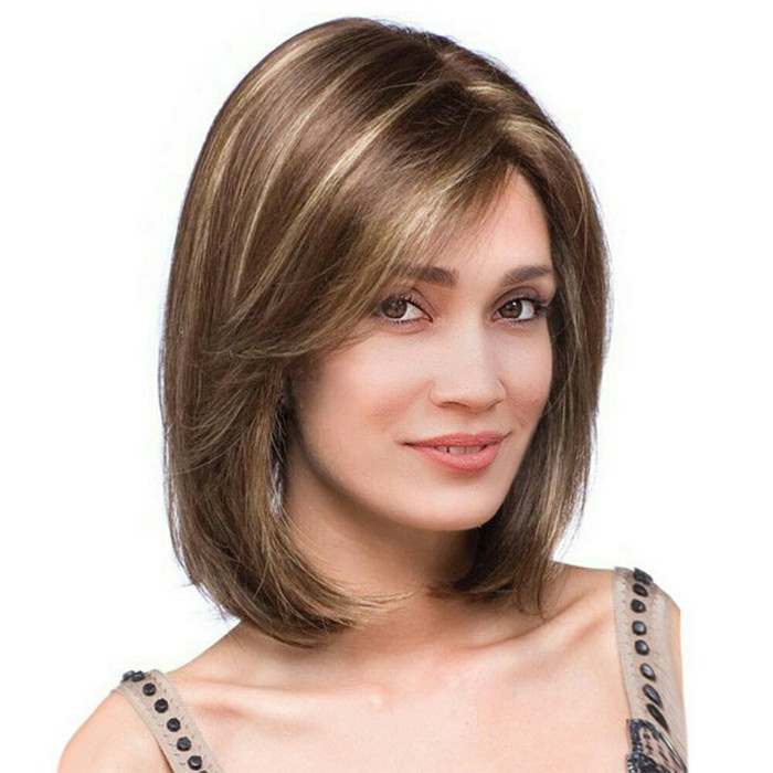 Wig Rambut wanita Lurus Pendek & Elegan