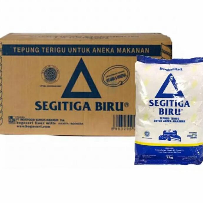 

[[COD]] TERIGU SEGITIGA BIRU KEMASAN @1KG (DUS) - 12pcs @1kg BERGARANSI Kode 970