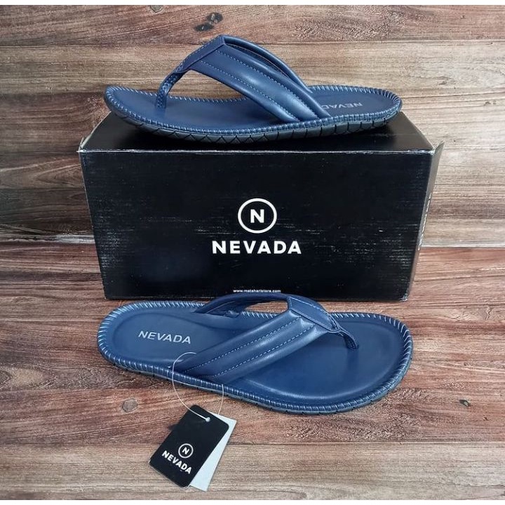 Sandal Jepit Murah Ori Nevada Sepatu Sandal Wanita Pria Brand Matahari - Navy, 43