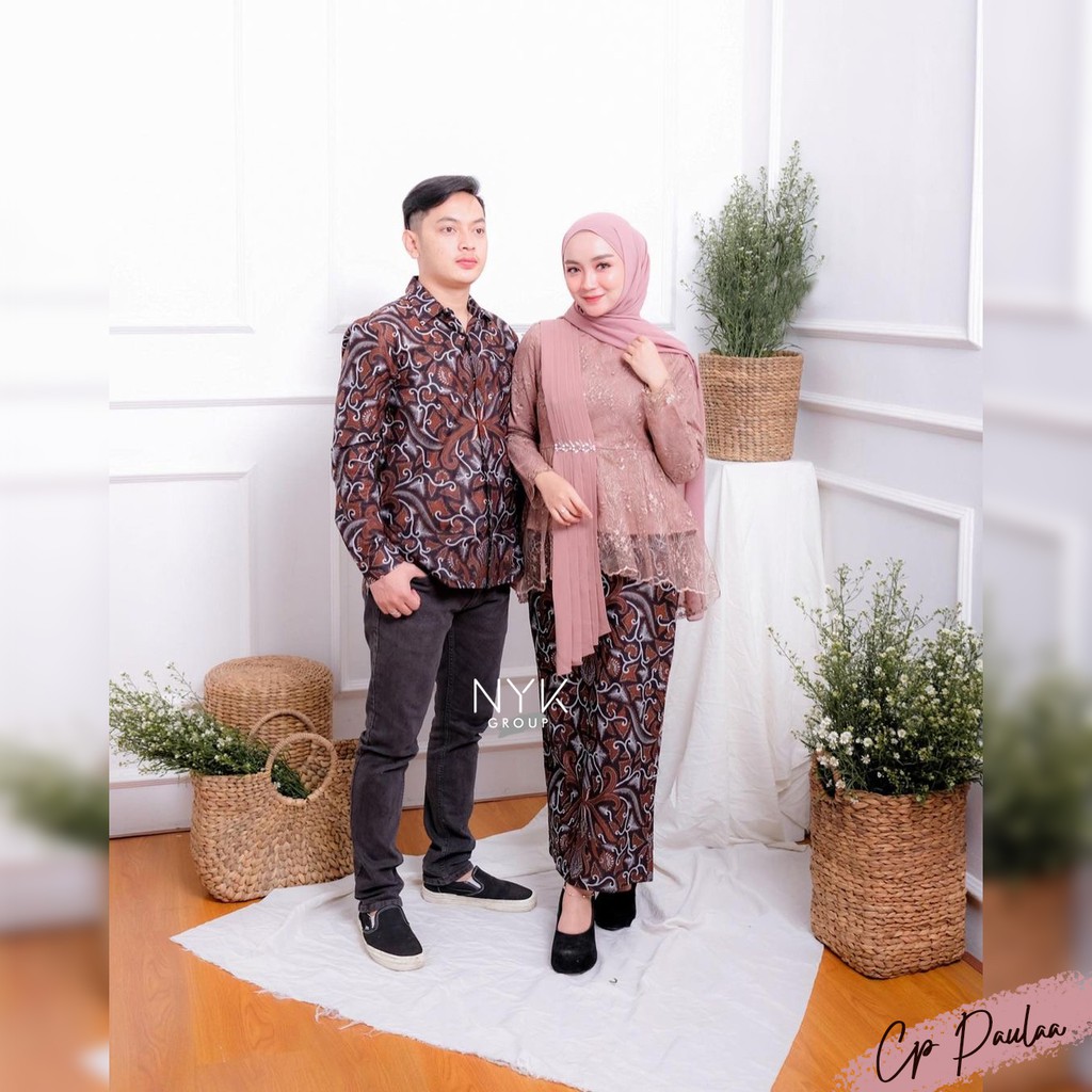 Ada 5 Warna Batik Couple Paula Slendang Ceruti Mix Payet