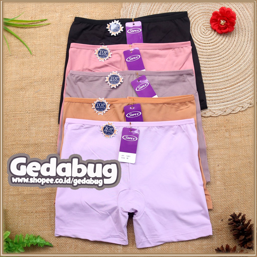 CD Cewek Boxer Super Soft Basic Hot Pants Sorex 1261 / Daleman wanita Supersoft | Gedabug