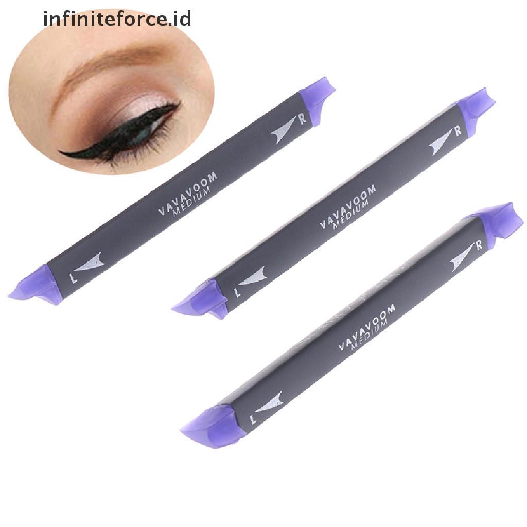 (Infiniteforce.Id) Brush Eyeliner Mata Kucing 3 Ukuran Untuk Makeup / Kosmetik Wanita