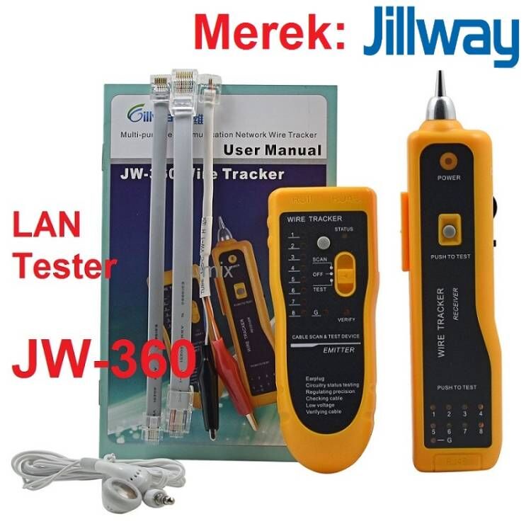 Lan Tester Kabel Wire Tracker JW360 Jaringan RJ45 RJ11 Alat Penguji UTP STP Finder Telephone JW-360