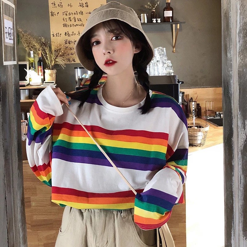 Bess - Kaos Lengan RAINBOW 4 Panjang Fit To XL