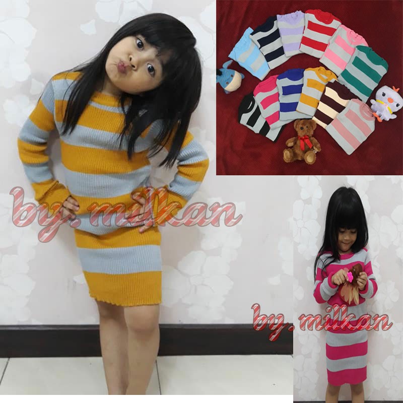 KALILA - Dress Adila Blaster ( BAJU RAJUT ANAK PEREMPUAN )