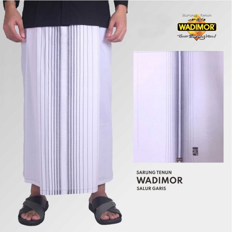 Wadimor Sarung Motif Polos Putih Bersih Sarong Pria Dewasa Buar Kado Suami Al Khikmah