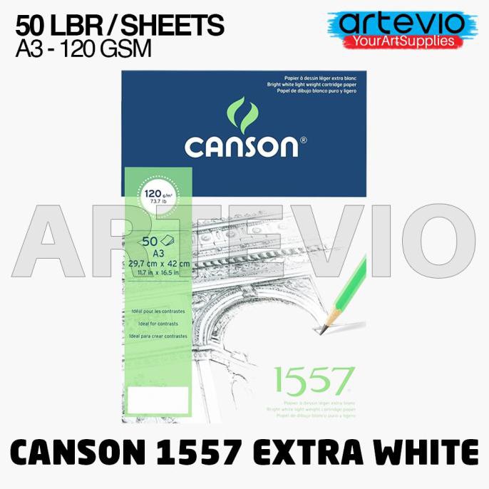 

(PERALATAN MENGGAMBAR) SKETCHBOOK / BUKU SKETSA / GAMBAR / CANSON 1557 EXTRA WHITE A3 120GSM