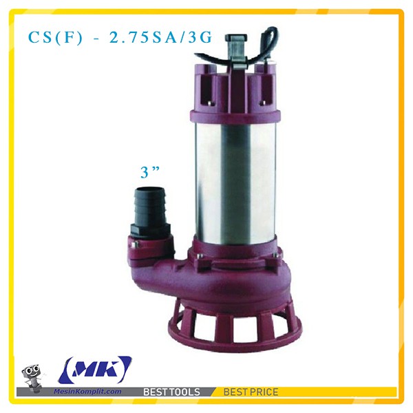 Pompa Submersible 3" 1HP Besi Air Kotor