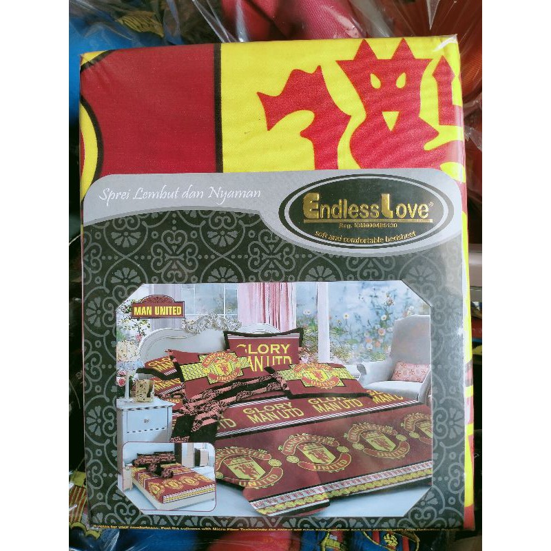 sprei bola manchester united endless love 180x200