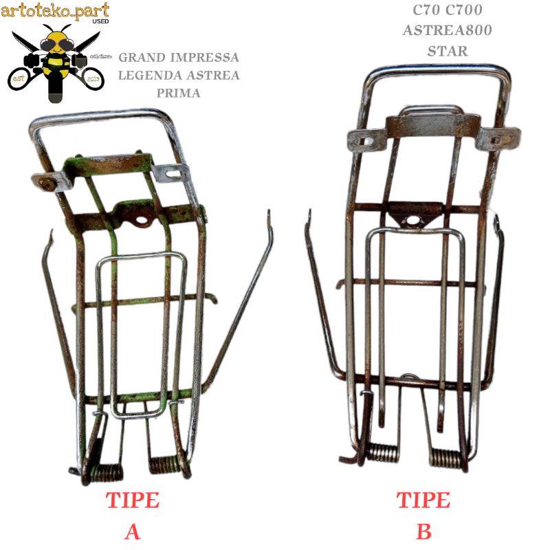 RAK JEPIT DEPAN HONDA ASTREA PRIMA GRAND BULUS IMPRESSA LEGENDA - C70 C700 C800 ASDAP 800 STAR ORIGI