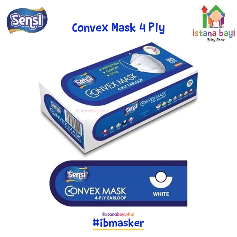 Masker Sensi Convex 4 Ply Earloop 3D Mask 4Ply Isi 20
