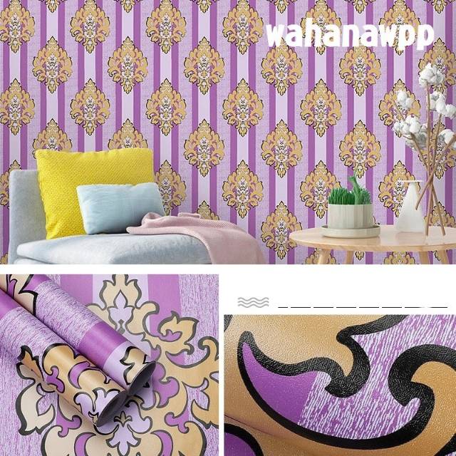 Wallpaper Dinding Batik Garis Ungu