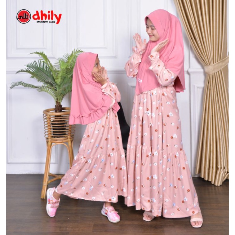 Gamis Couple Dhania, Gamis couple Ibu bayi anak by Dhilyhijab