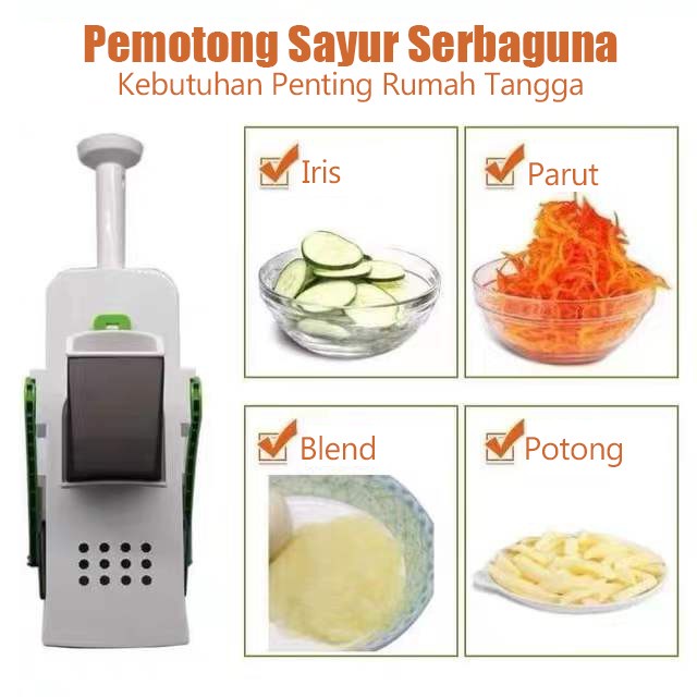 Pemotong Pengiris Parutan Peeler Safe Slicer Vegetable / Pemotong Sayur / Pemotong Sayuran Serbaguna / Pemotong Sayuran Multifungsi / Parutan Serbaguna / Mandoline Slicer Parutan Sayur Multifungsi / Alat Parutan Serbaguna Otomatis Peniris Pemotong Kentang