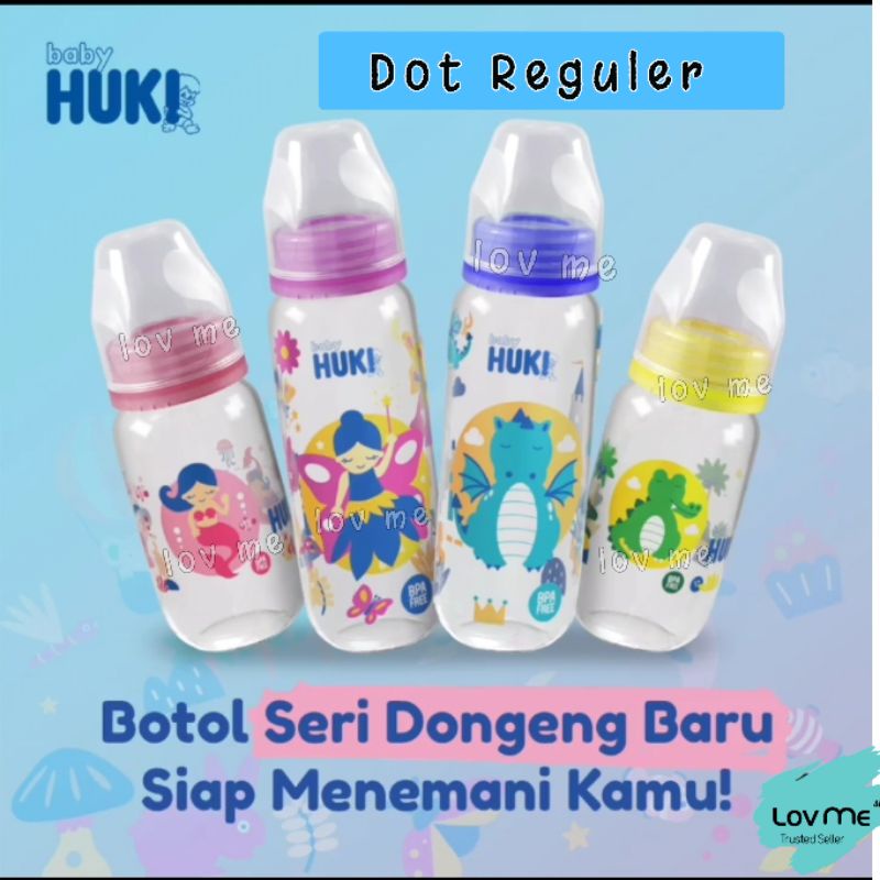 lov me❤️Baby Huki Dot Reguler Botol Dot Susu Reguler Slim Neck 120ml 240ml