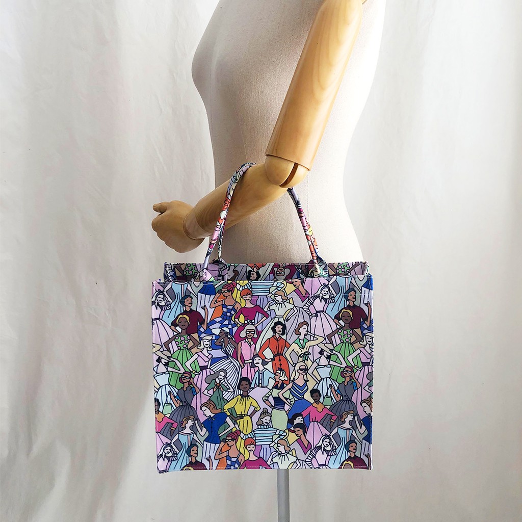 Toteyama - Tas Tote Small Library - Warna-Warni