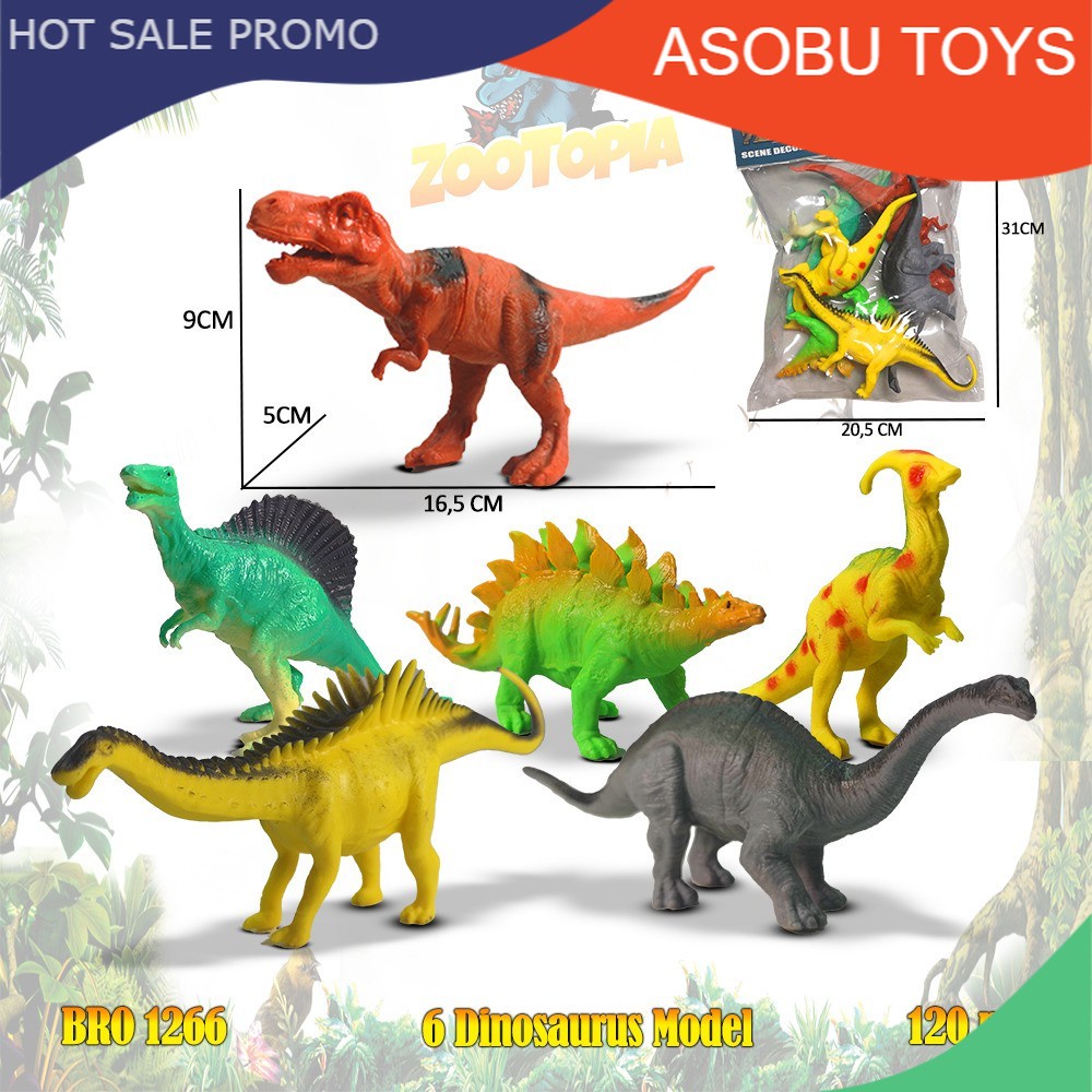PROMO Hewan Binatang Dino Dinosaurus Ternak Ikan Karet Besar Mainan Anak Binatang BRO1086  BRO1175