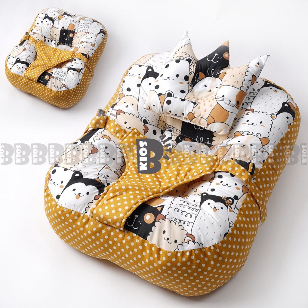 [FREE PACKING TAS SERUT] PREMIUM KASUR BAYI MULTIFUNGSI SOFA BAYI DENGAN GESPER SAFETY BELT PREMIUM TEBAL FREE BANTAL PEYANG CROWN